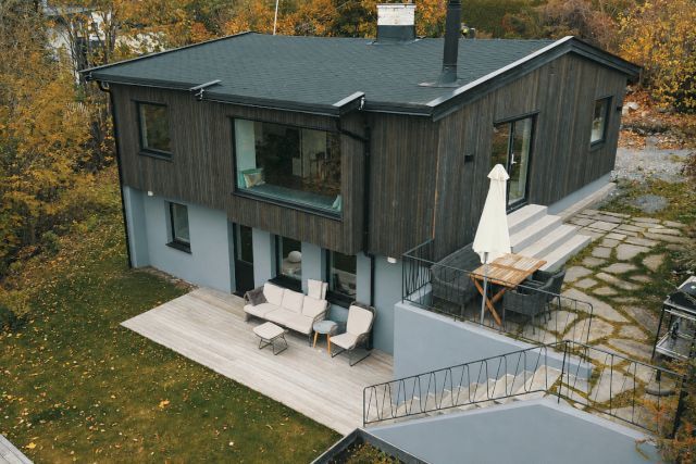 Rehabilitert trefasade